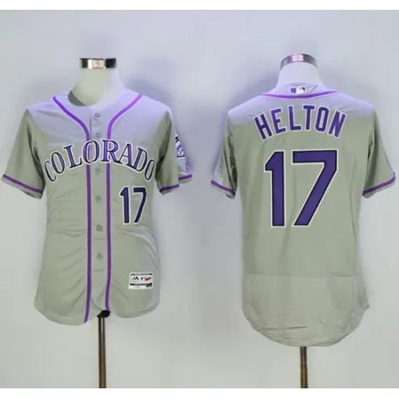 Rockies #17 Todd Helton Grey Flexbase Authentic Collection Stitched MLB Jersey