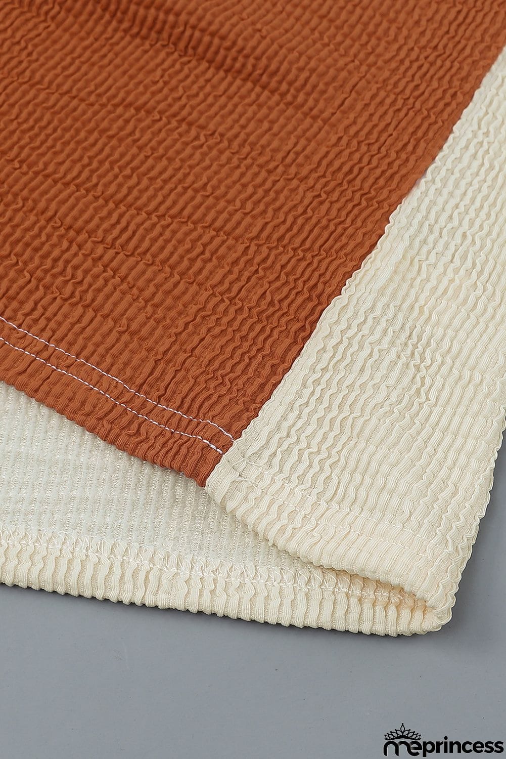 Patchwork Color Block Ribbed Long Sleeve Top