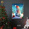 >SALE<5D DIY Full Round Drill Diamond Painting Snowy Windy Snowman Kit Decor 30x40cm
