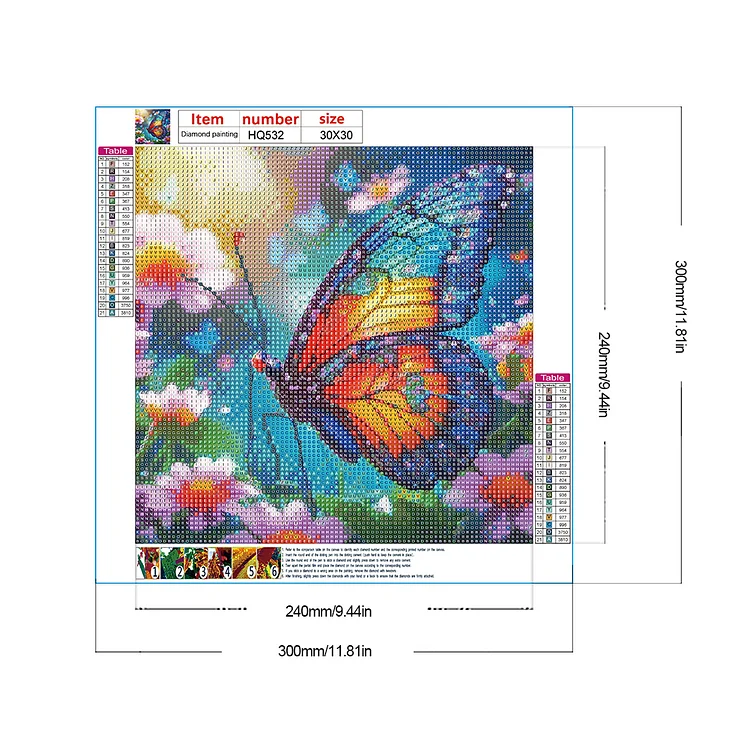 Flower Butterfly - Full Round - Diamond Painting(30*30cm)