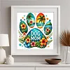 Dog Paw Beach Glass Bead Partial 11CT DIY Stamped Cross Stitch Kits for Beginners Adults Home Decor Cross Stitch Art and Crafts Kits 14.04x14.04in tapestrymarket