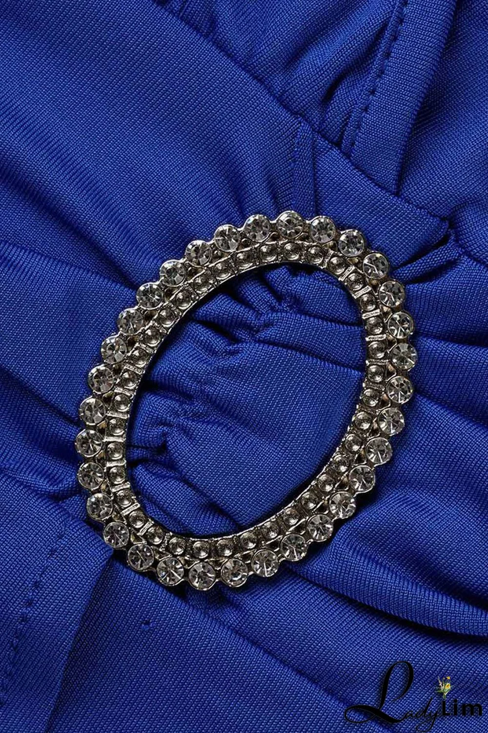 Blue Casual Solid Patchwork V Neck A Line Dresses