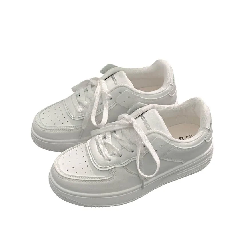 Breakj Breakj New Board Shoes Korean Version Of The Hong Kong Style Retro White Tie With Thick-Soled College Wind Sports Small White Shoes Women