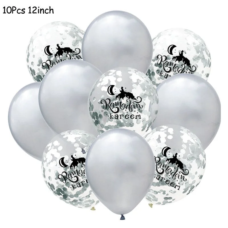 Eid Mubarak Confetti Balloons Eid Latex Balloon Muslim Festival DIY Decoration Islamic Ramadan Kareem Eid Party Supplies