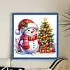 Xmas Tree Snowman-Partial 11CT Stamped Cross Stitch Bead Embroidery 36*36cm/14.17*14.17in tapestrymarket