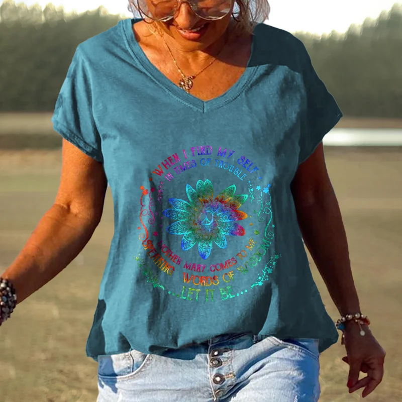 When I Find My Self Speaking Words Of Wisdom Printed T-shirt