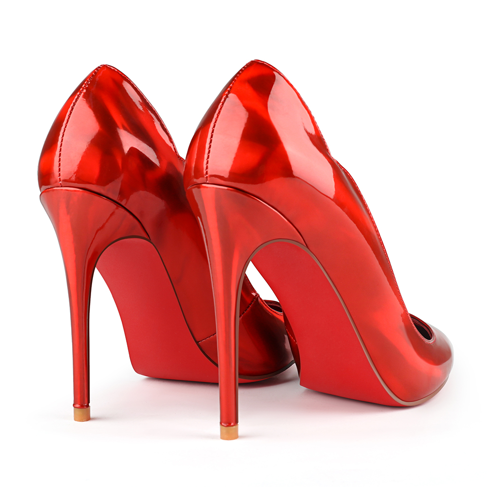 100mm/120mm Women's High Heels Party Wedding Stilettos Patent Red Bottom Colorful Pumps-MERUMOTE