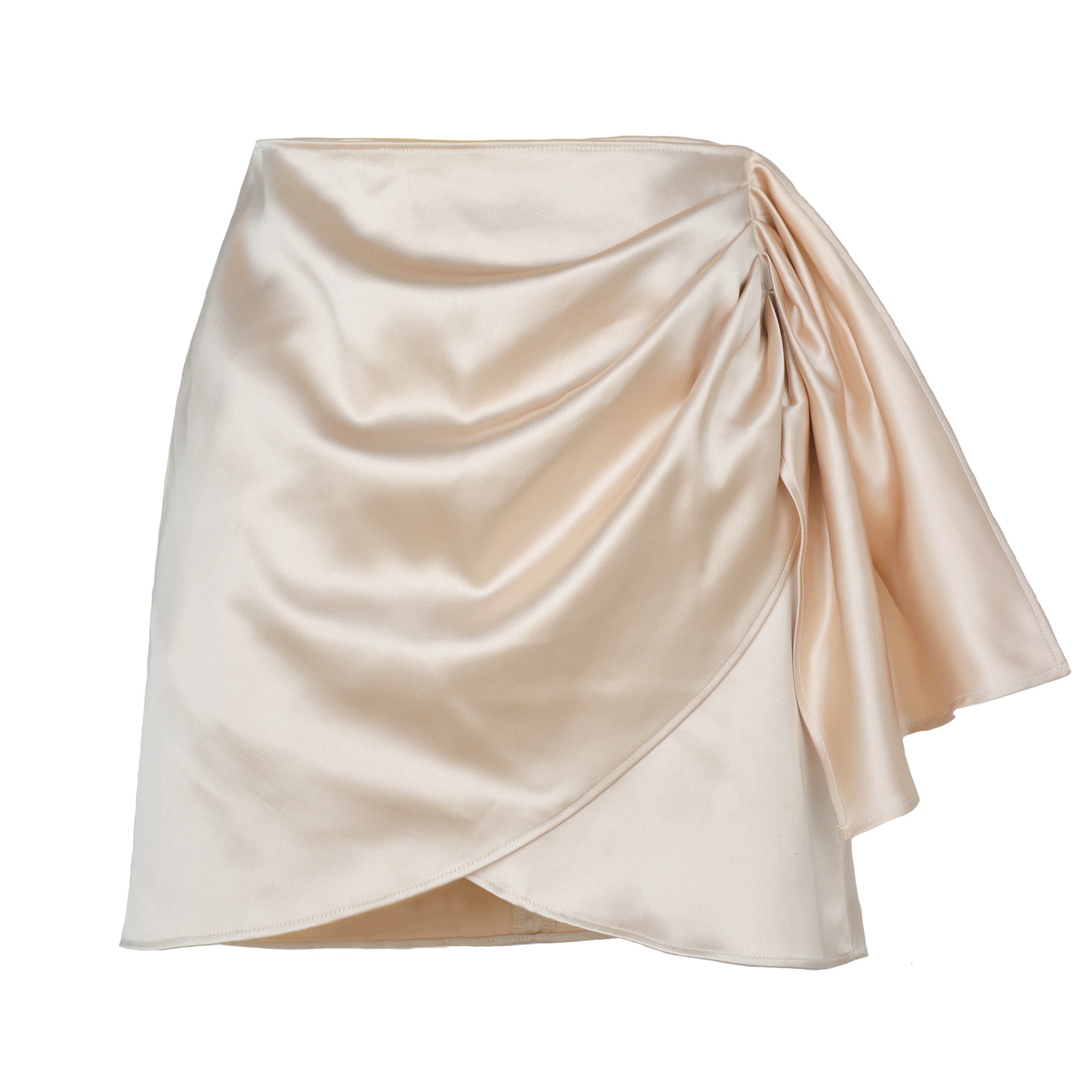 Ootddress Satin Irregular Sexy Skirt Women Summer New High Waist A-line Fold Elegant Skirt Short Ladies Fashion Streetwears Y2k 2025