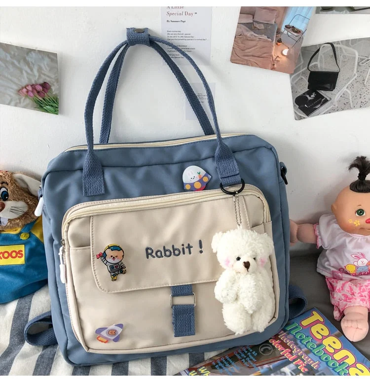 Crossbody for Women Shopper Tote Bags Cute Wallets 2021 Japanese Style Nylon Schoolbags Girl Ring Buckle Multifunctional Handbag