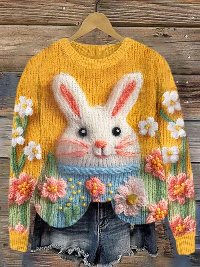 Women's Cute Bunny Printed Sweatshirt