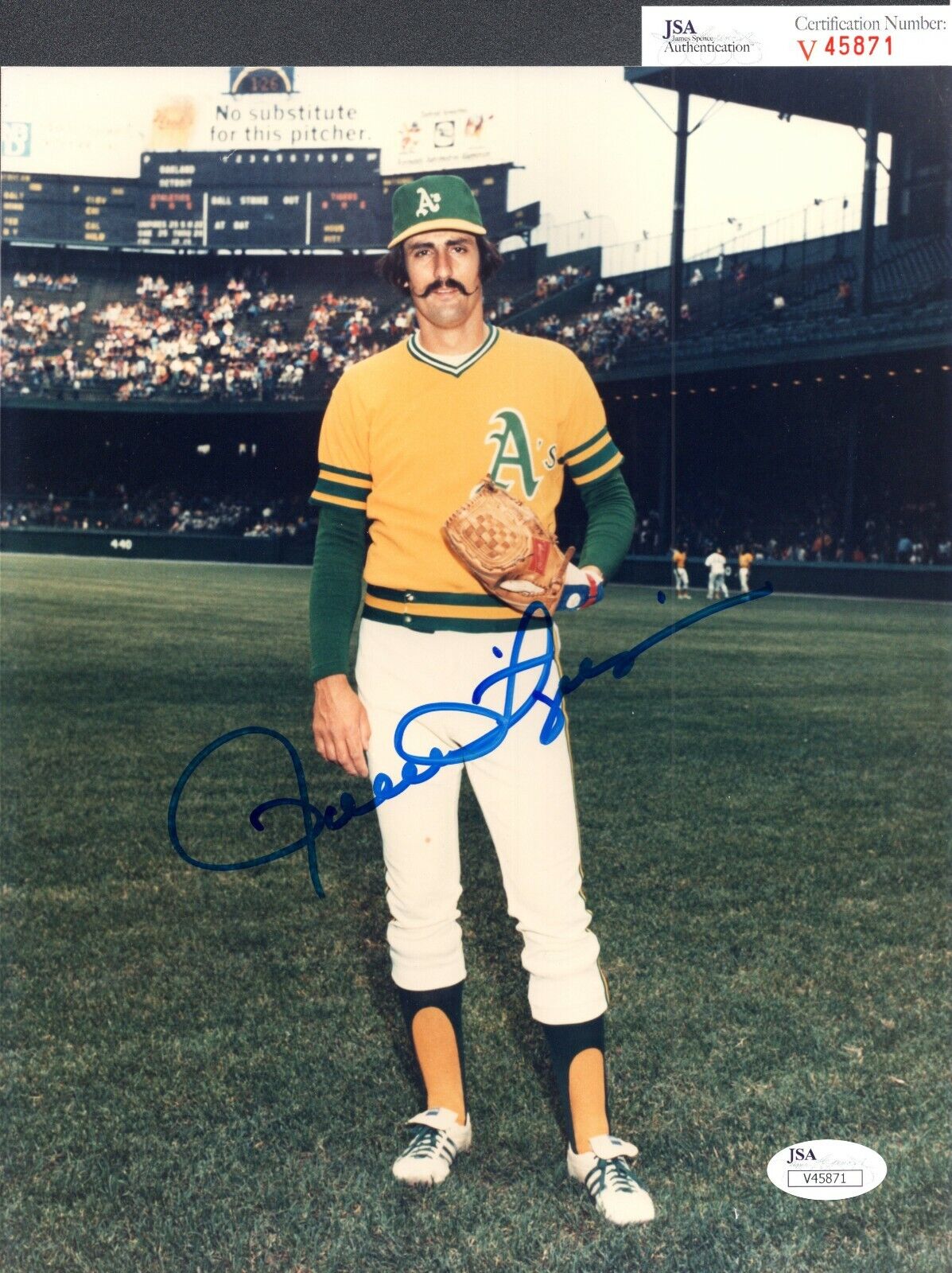 JSA Rollie Fingers Autographed Signed AUTO 8x10 Photo Poster painting Oakland Athletics TRB 328