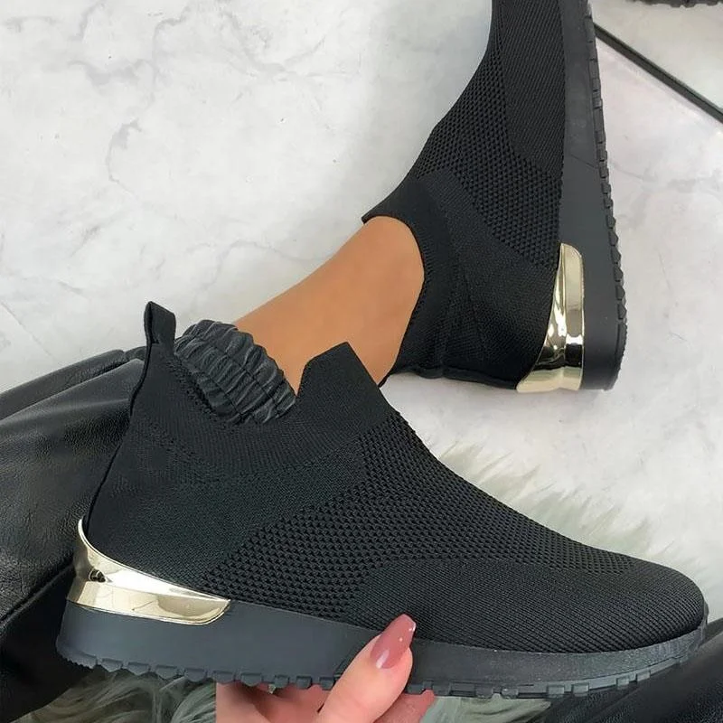 Qengg 2022 Shoes Women Comfortable Platform Shoes Vulcanize Chunky Sneakers Sock Platform Sneakers Slip On Trendy Shoes