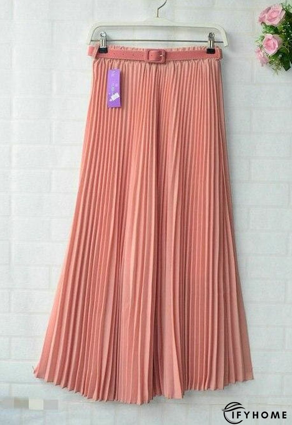 New Summer Women Ladies Elegant Long Skirt Retro Maxi Chiffon High Waist Solid Casual Pleated Beach Long Skirt Sundress | IFYHOME