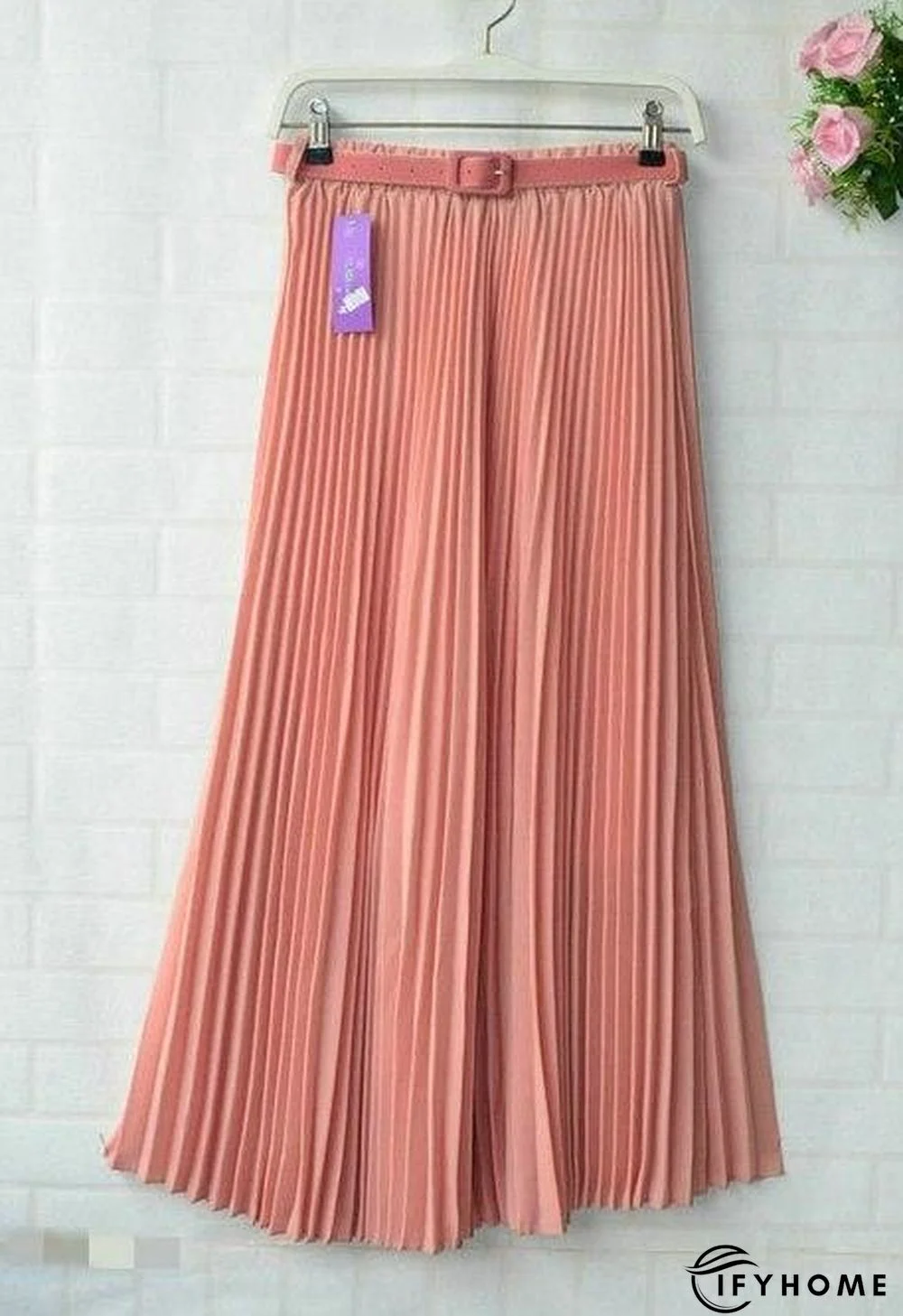 New Summer Women Ladies Elegant Long Skirt Retro Maxi Chiffon High Waist Solid Casual Pleated Beach Long Skirt Sundress | IFYHOME