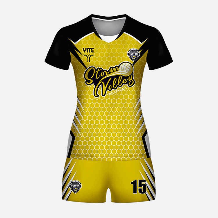 YITE | WP25-010-Yellow And Black Volleyball  Uniforms