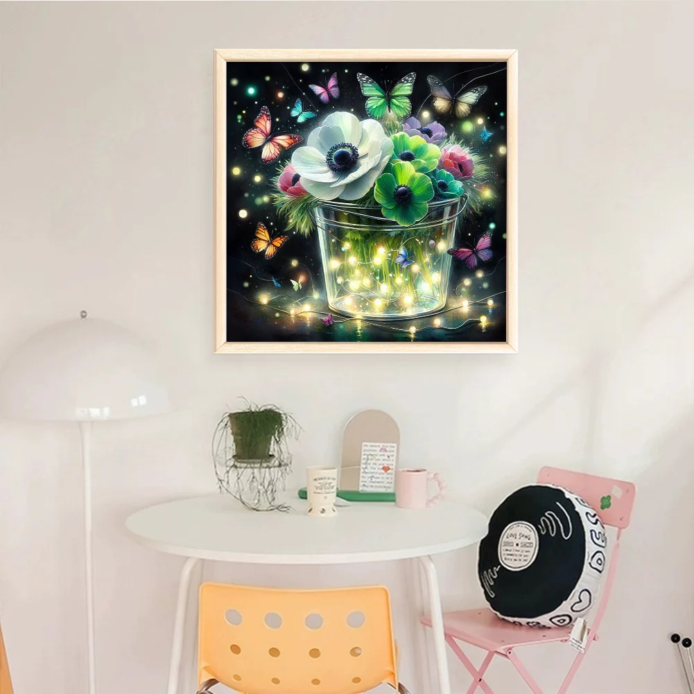 14CT Full Stamped Cross Stitch - Flower(Canvas|40*40CM)