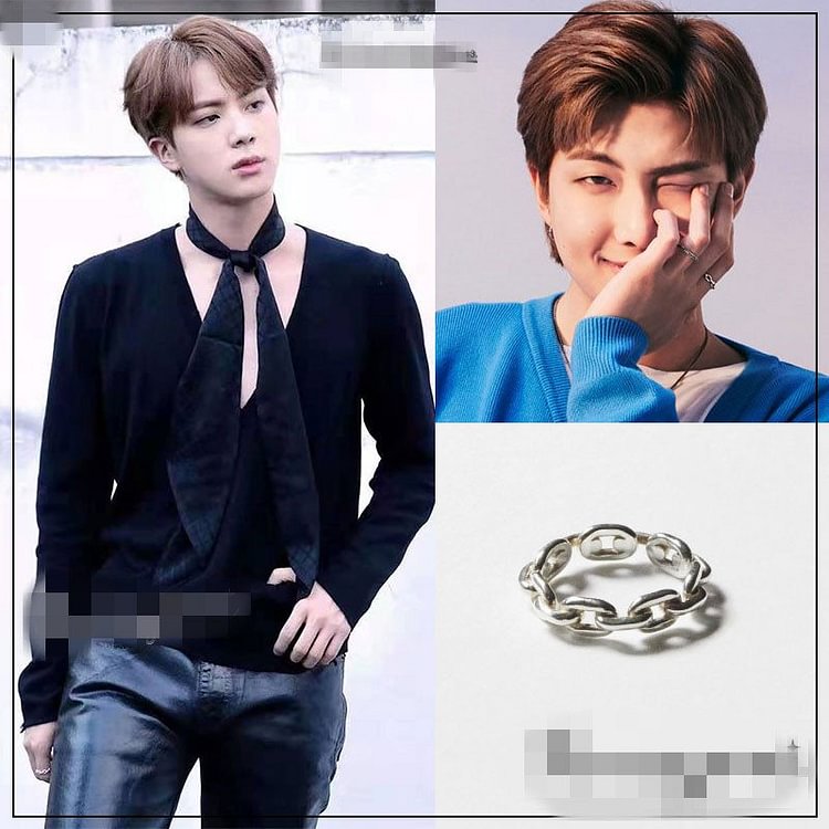 방탄소년단 JIN RM Fashion Silver Ring