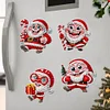 6Pcs Diamond Painting Acrylic Santa Claus Fridge Stickers