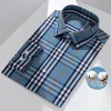 Men's Business Casual 100% Cotton Plaid No-iron Long-sleeved Shirt