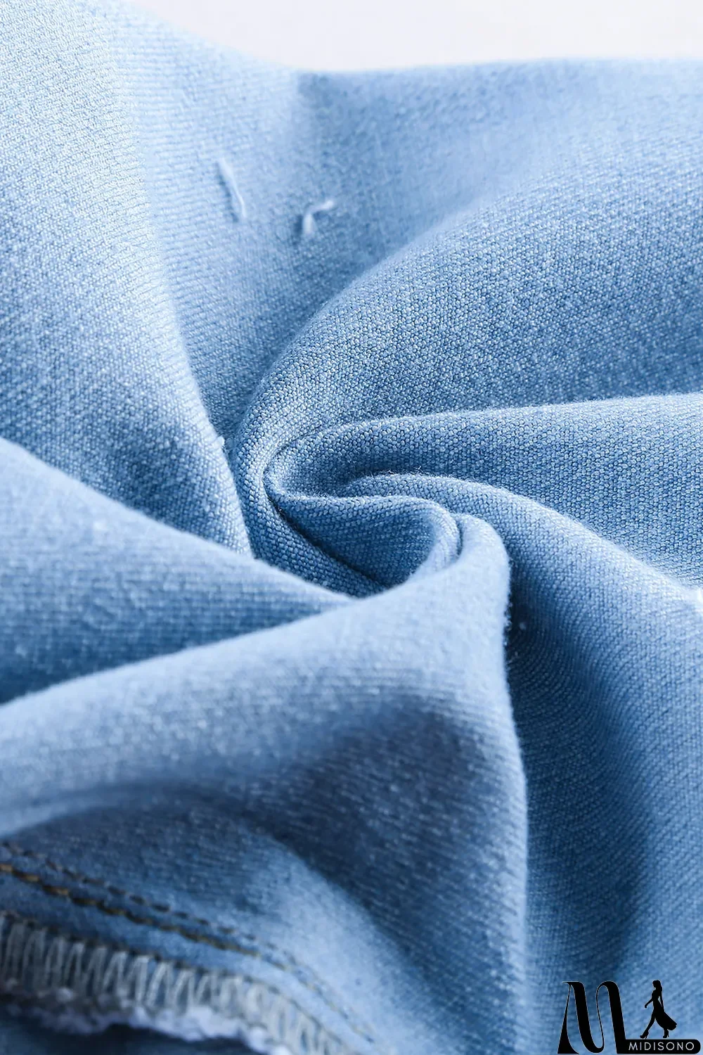 MidiSono - Blank Apparel - Light Blue Washed Ripped Jeans