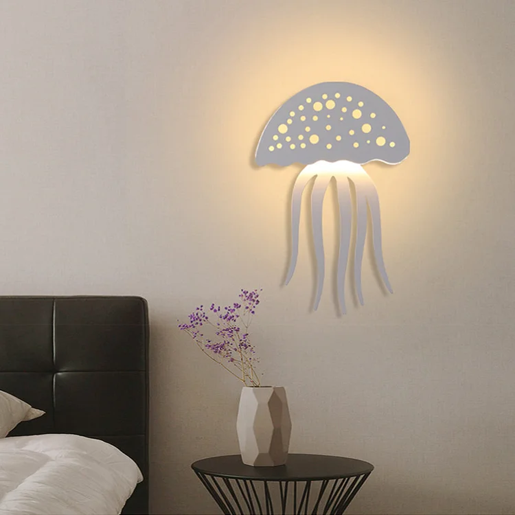 Cartoon Jellyfish Creative LED White Modern Decorative Wall Sconce Lighting - Appledas