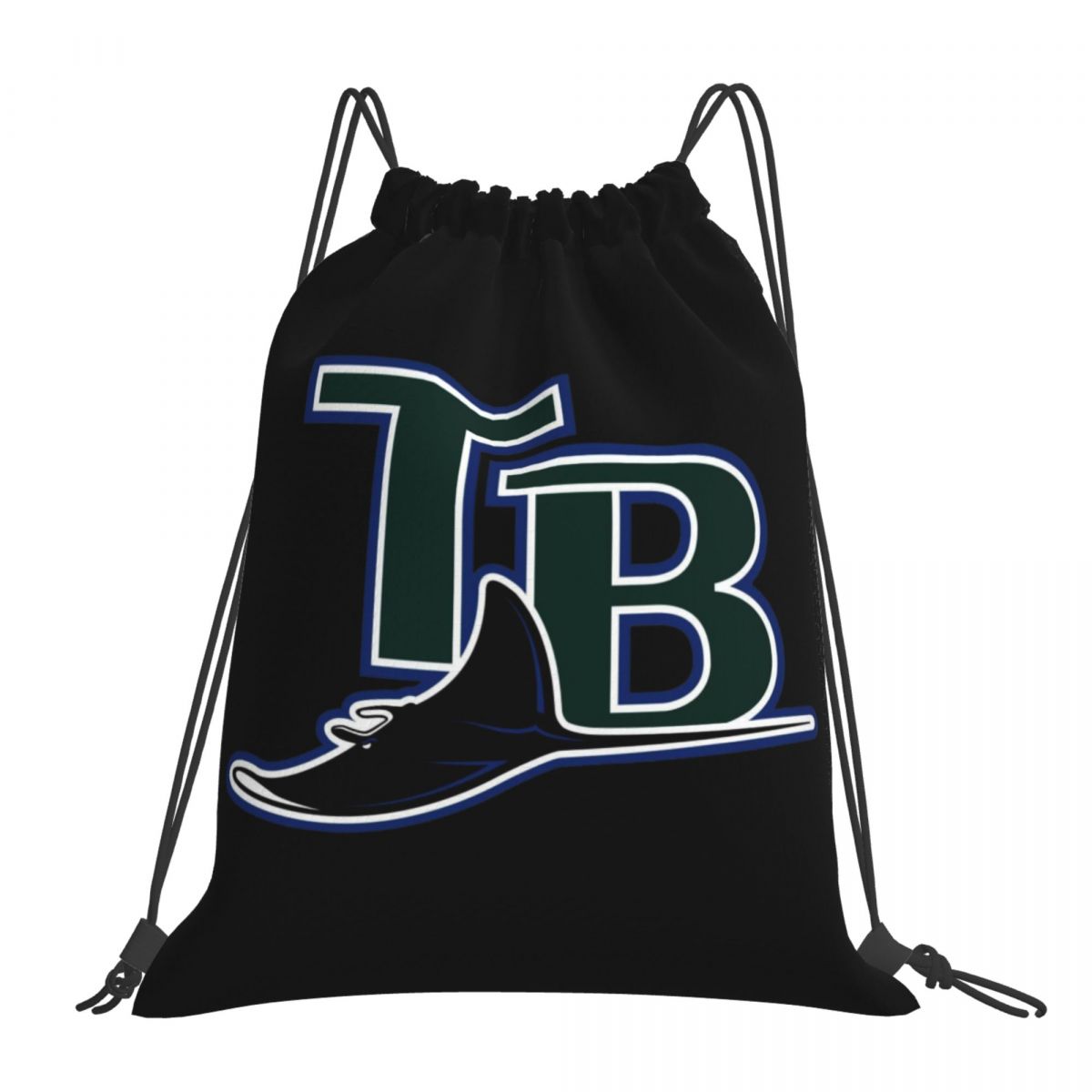 Tampa Bay Rays Logo Foldable Sports Gym Drawstring Bag