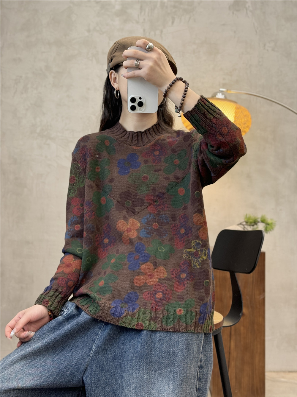 Chicfifth Sweater Women Winter Long Sleeve High Quality Autumn Vintage Top Knitted Cardigan