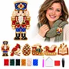 6PCS DIY Christmas Pearl Diamond Painting Brooch Kit for Adults, Wearable Pins