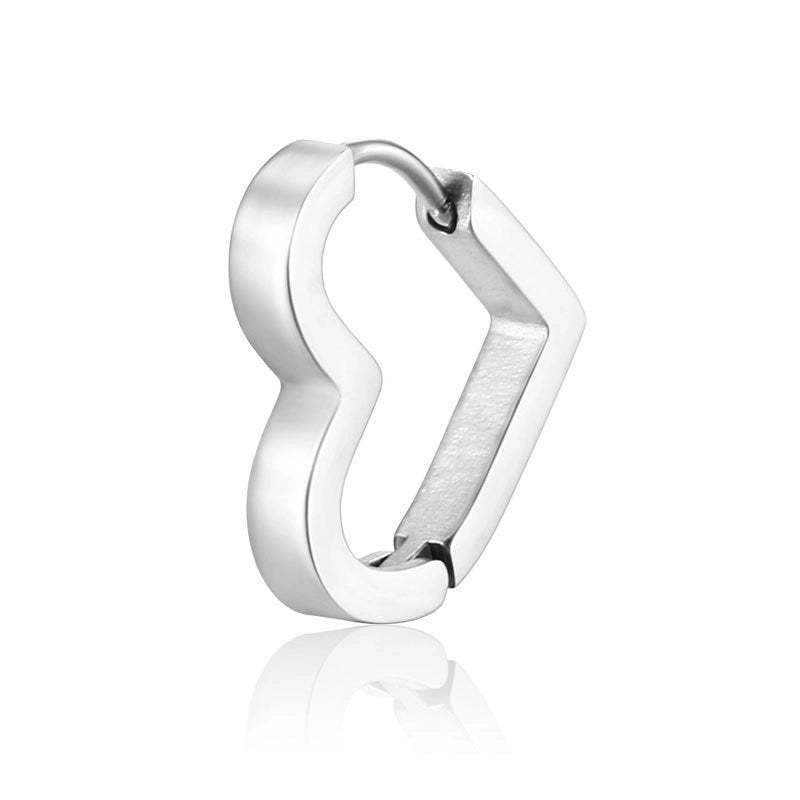 1 Piece Hip-Hop Rock Minimalist Star Heart Shape Metal Button 304 Stainless Steel Copper Gold Plated Hoop Earrings