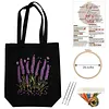 Premium DIY Lavender Canvas Tote Bag Embroidery Kit with Hoop Frame 32x37cm