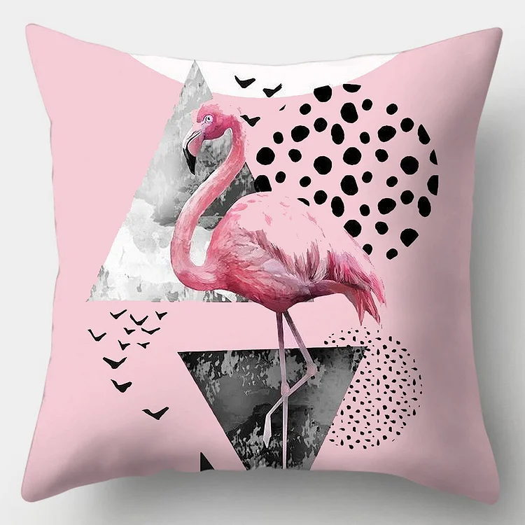 Tropical Flamingo Pillowcase 45cmX45cm Square Sofa Pillow Cover Soft Cushion cover