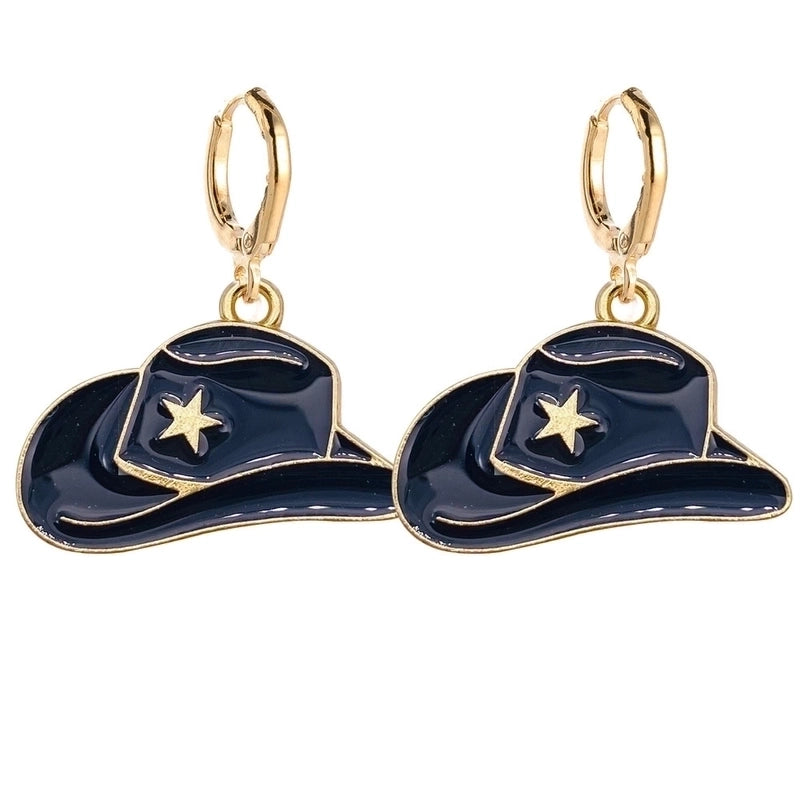New Vintage Personalized Cowboy Boots Earrings Fashion Hat Alloy Oil Drop Pendant Earrings Europe And The United States  Jewelry