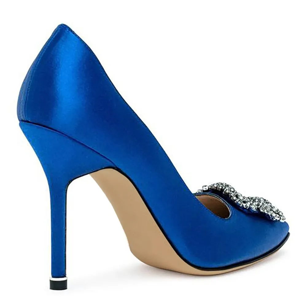 100mm Women's Slik Shoes Diamond Party Wedding Pumps-vocosishoes