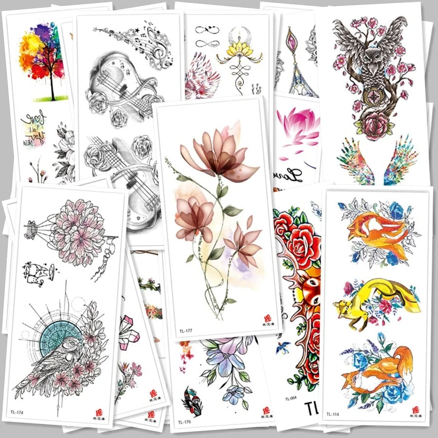 Flower animal totem romantic beautiful bird fragrance waterproof lasting men and women personality temporary tattoo stickers
