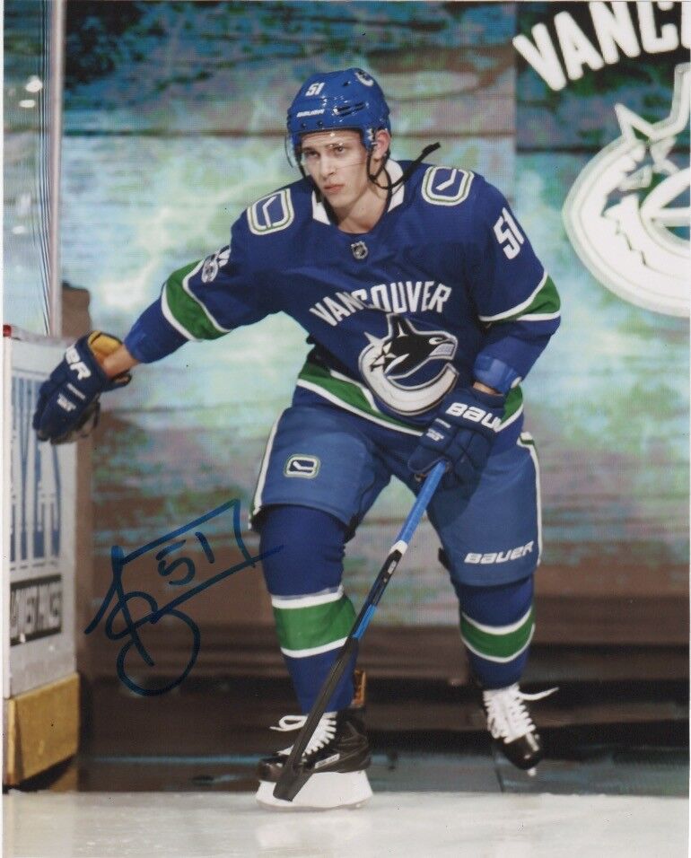 Vancouver Canucks Troy Stecher Signed Autographed 8x10 NHL Photo Poster painting COA A1