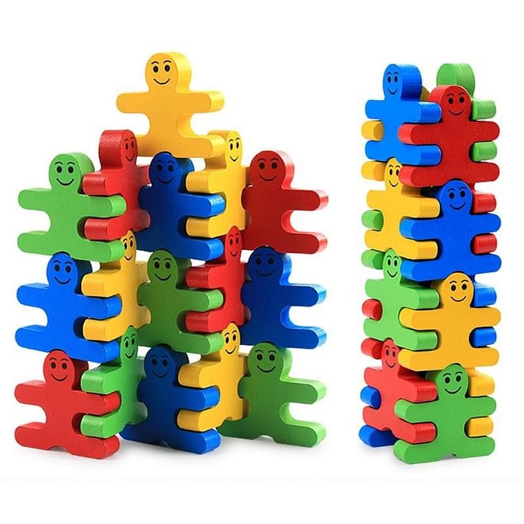 Wooden Smiley Balance & Stacking Game-Mayoulove
