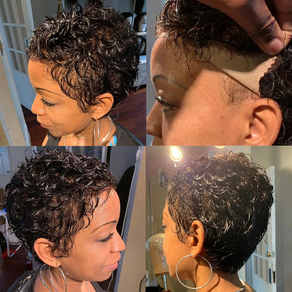 Daily Sales  | 2023 HOT PIXIE CUT CURLY SHORT BRAZILIAN EASY WEAR FULL LACE WIG