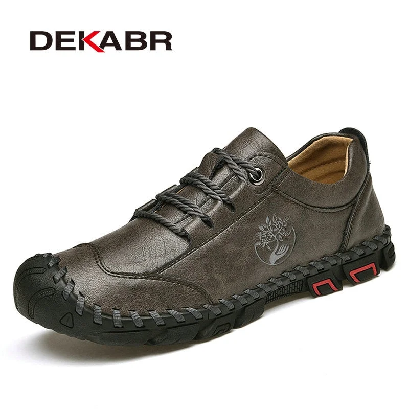 DEKABR 2022 New Fashion Casual Shoes Genuine Leather Lace Up Brand Shoes Luxury Business Summer Shoes Men Walking Flats