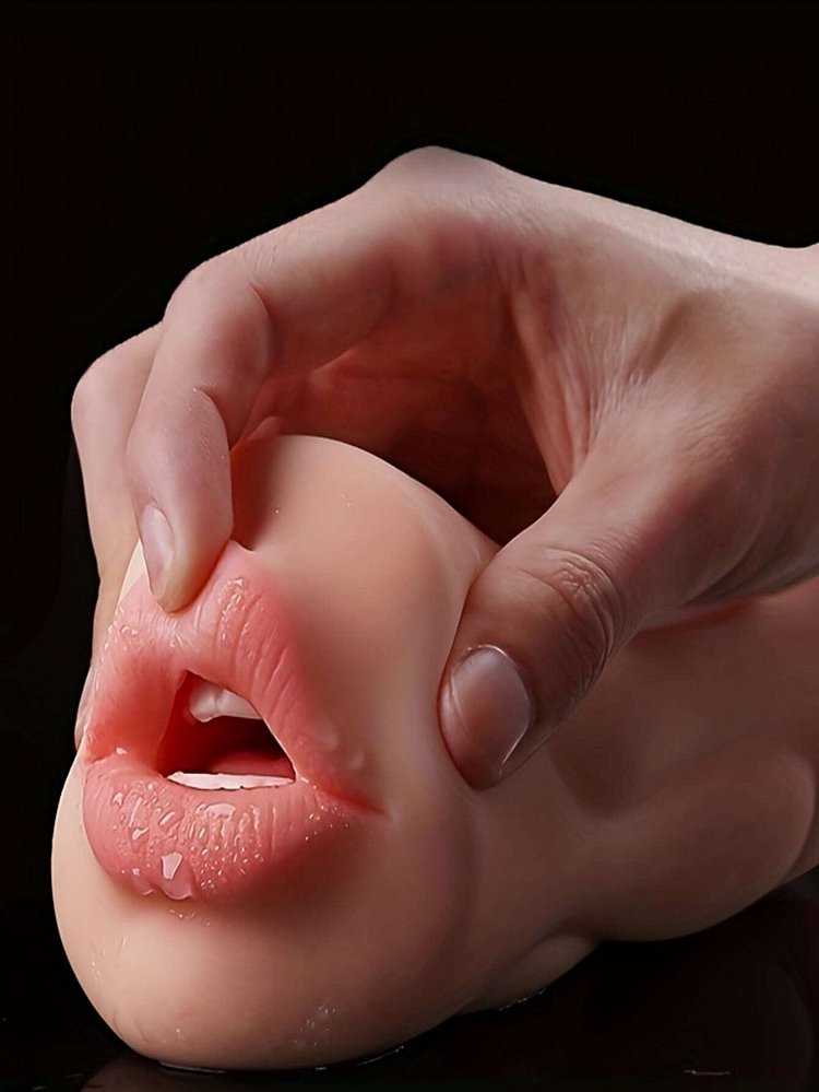 1pc Realistic Vagina Male Masturbator, Oral Mouth Cup Pocket Pussy Intimate Goods Deep Throat Double Hole Sex Toy For Men