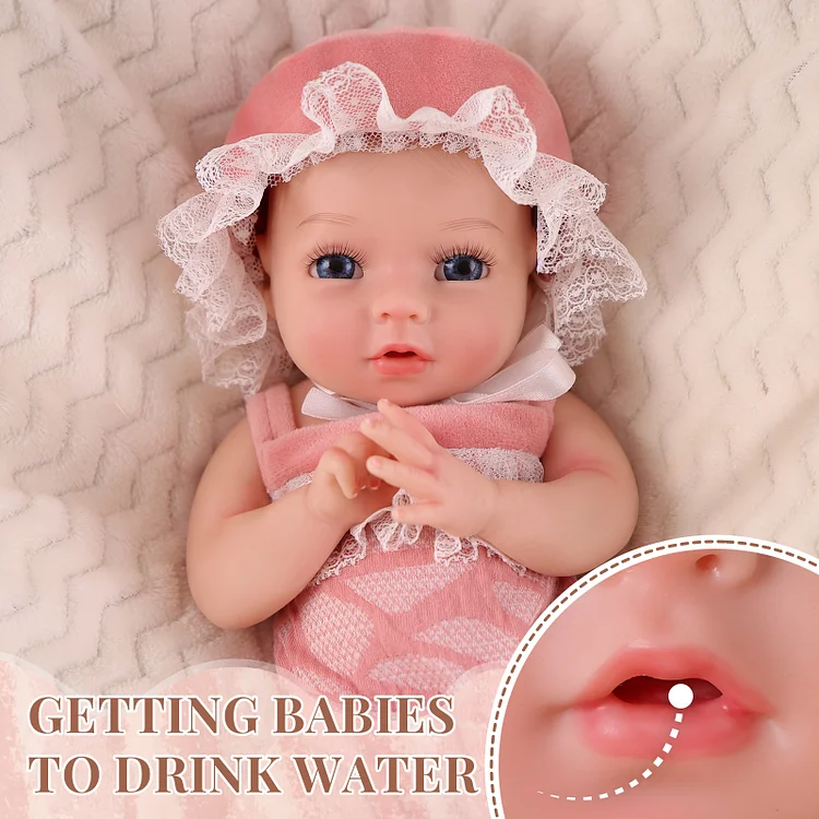 [Drink and Wet System]Babeside Terry 12" Realistic Silicone Smiling Baby Little Infant Girl