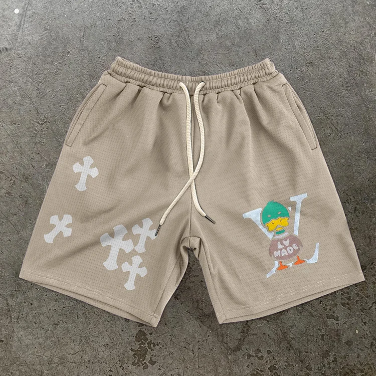 Vintage Street Cross Print Shorts
