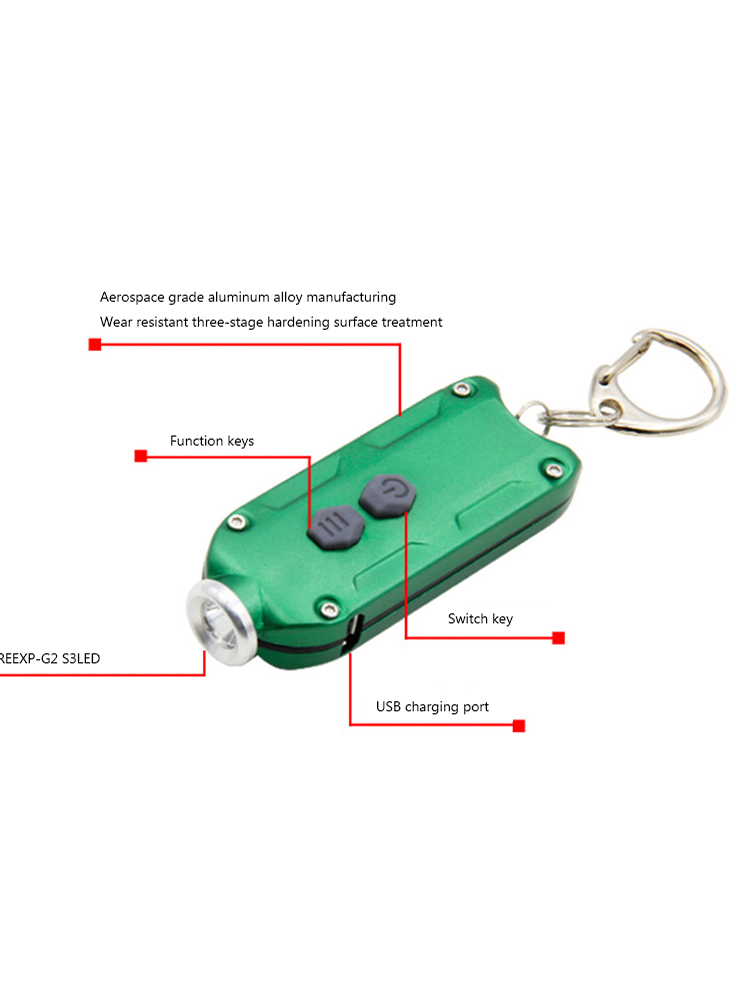 

Mini LED Flashlight Portable Pocket Keychain USB Outdoor Camping Torch Lamp, W576, 501 Original