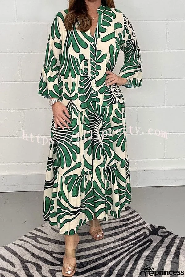 Budding Beauty Printed Swing Loose Maxi Dress