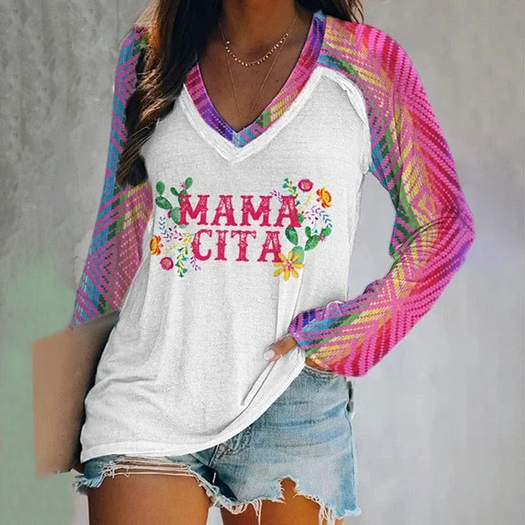 VChics MAMA Cita Cinco De Mayo Printed T-Shirt