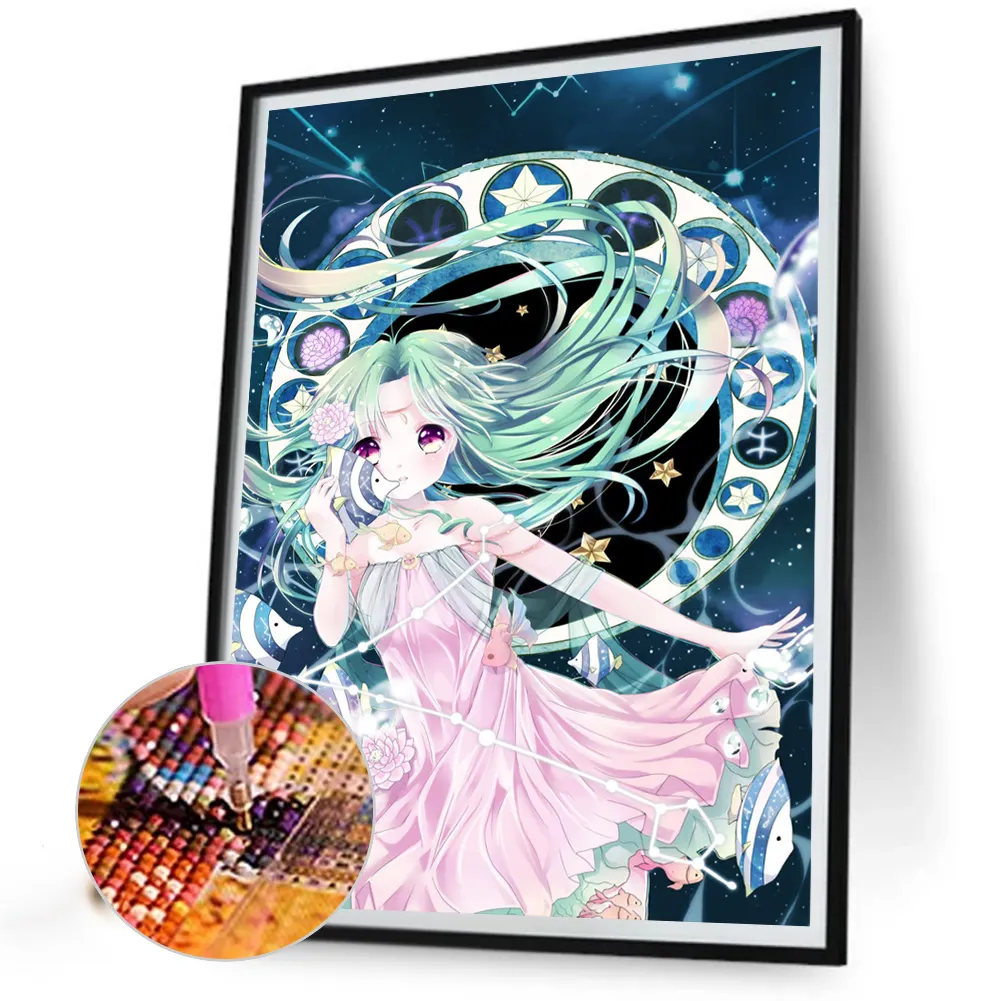 Full Round Diamond Painting 40*50cm - Cartoon Style Girl