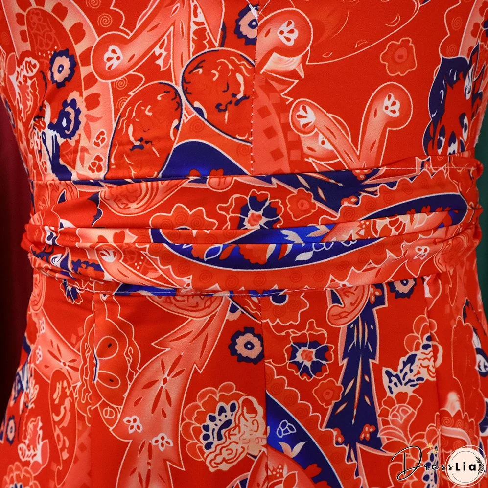 Plus Size Women African Print Halter Neck Beach Jumpsuit