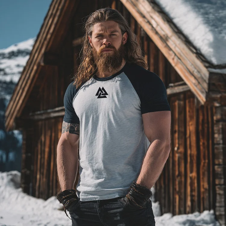 Men's Viking Valknut Print Comfy Sports T-shirt