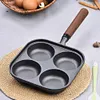 4-Cup Cast Iron Egg Frying Pan with Handle Pancake Pan Egg Cooker Fried Egg Pan