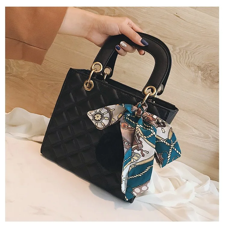 Brand Ladies Handbag Small Ribbon Hair Ball Shoulder Bags Luxury Handbags Women Tote Bag Designer Leather Female Messenger Bag