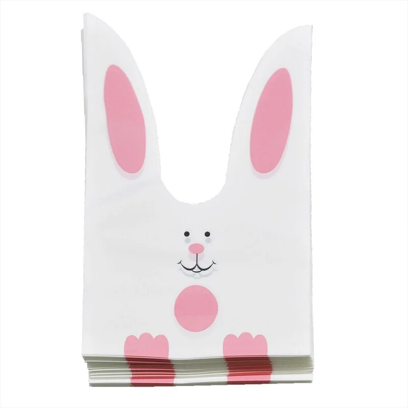 25pcs Bunny Cookies Bags Candy Biscuit Packaging Bag Birthday Wedding Favors Candy Gift Bags Easter Party Decoration Supplies